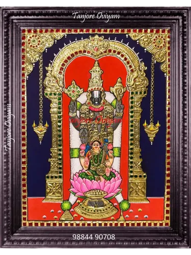 Balaji Painting With Lakshmi Embossed Tanjore Painting